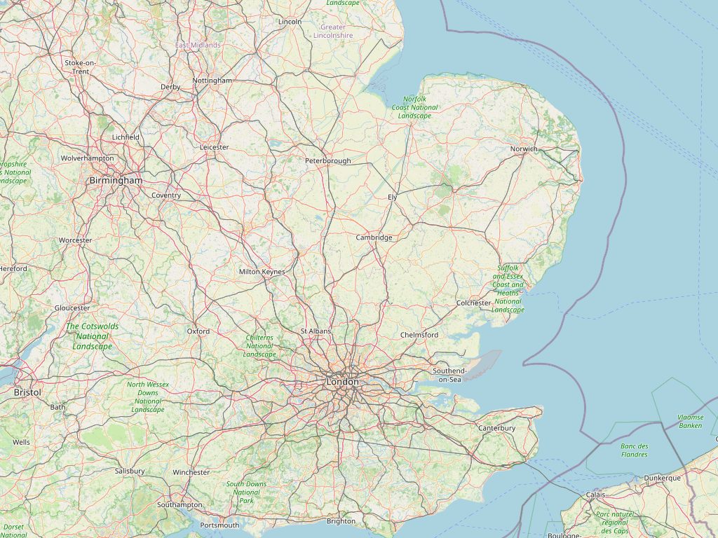 Map of East of England showing the towns we cover