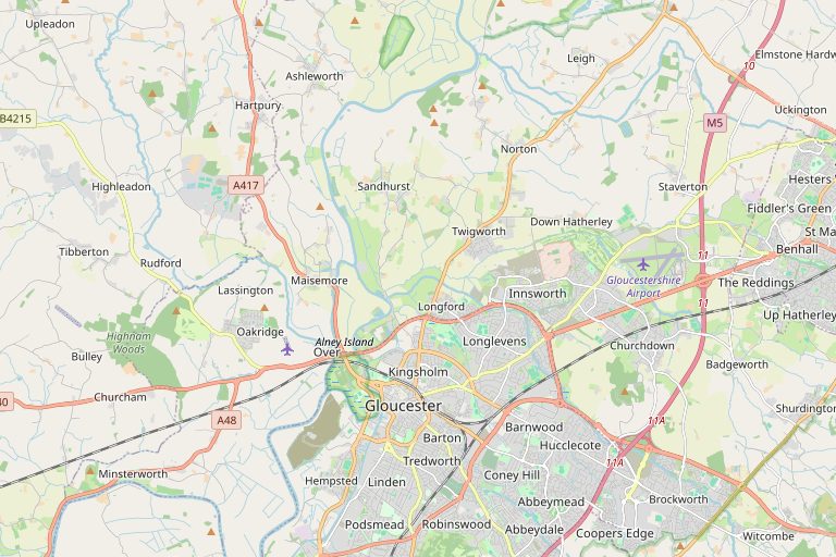 Map of Gloucester and the surrounding area