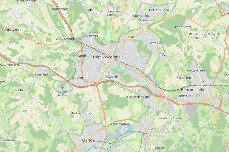 Map of High Wycombe and the surrounding area