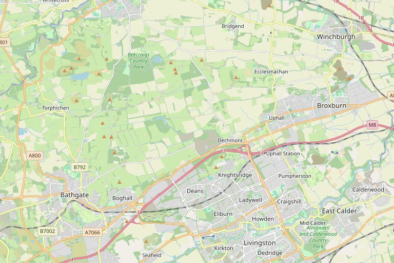 Map of Livingston and the surrounding area