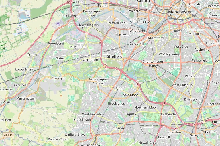Map of Sale and the surrounding area
