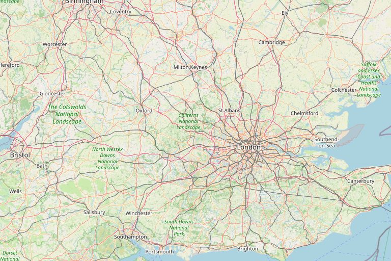 Map of South East showing the towns we cover