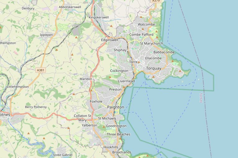 Map of Torquay and the surrounding area