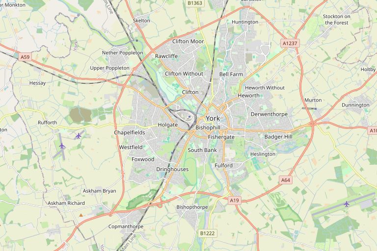 Map of York and the surrounding area